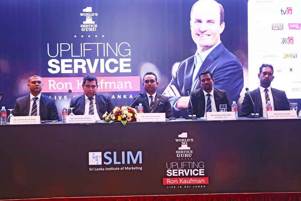 Mr. Sanath Senanayake- CEO/Executive Director - SLIM, Mr. Thushara Perera- Advisor – Ron Kaufman Project, Mr. Pradeep Edward- Vice President – SLIM, Mr. Roshan Fernando- Secretary – SLIM, Mr. Ranga Perera- Project Chair – Ron Kaufman Project