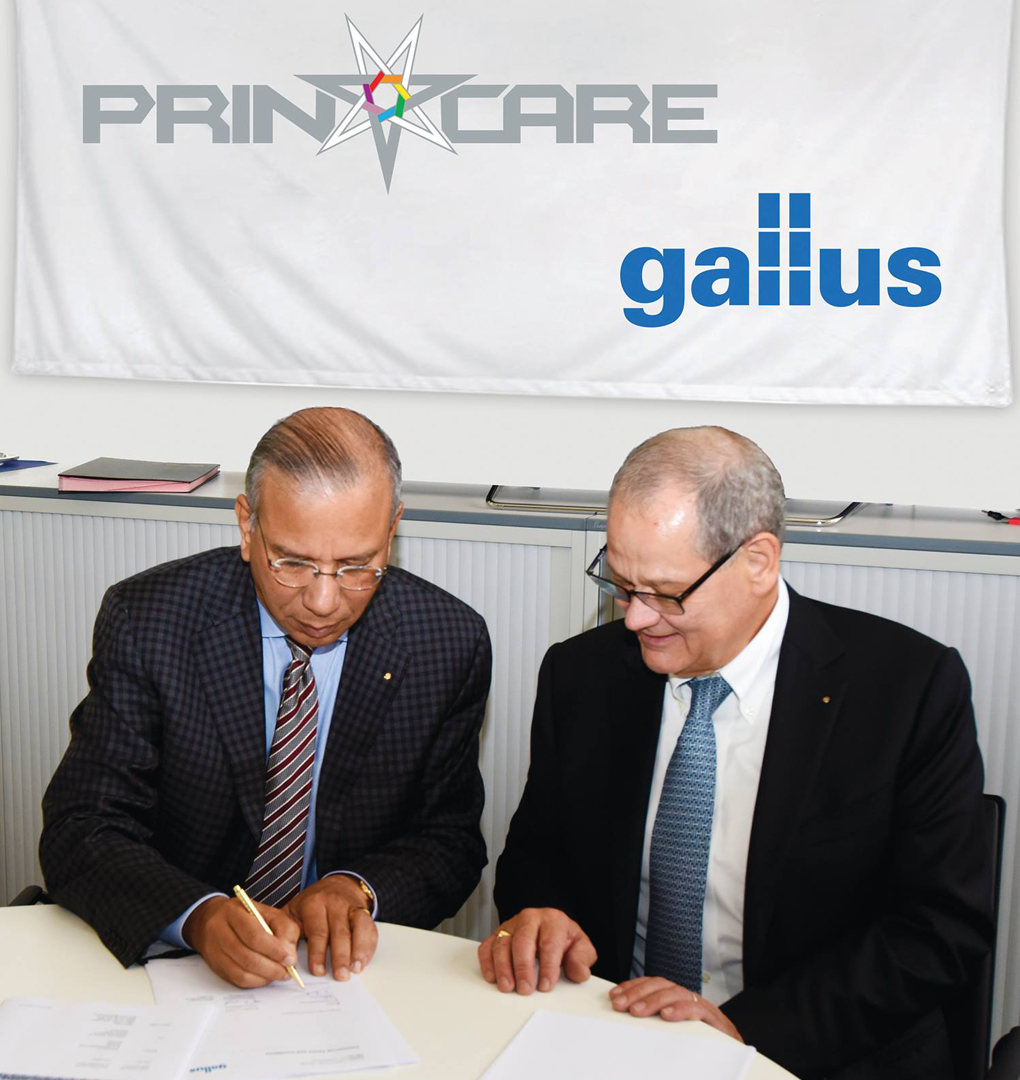 K.R.Ravindran, Managing Director, Printcare Plc with Ferdinand Ruesch, Senior VP of the Board of Directors and Anchor Investor Heidelberger Druckmaschinen.