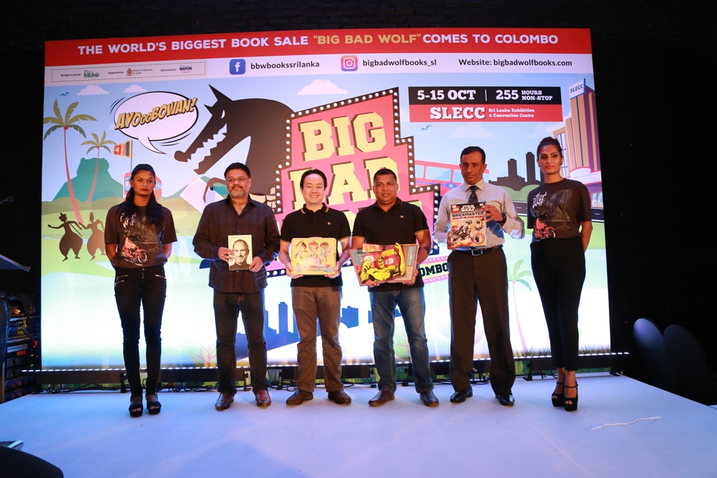 Big Bad Wolf Book Sales World’s Biggest Book Sale in Sri Lanka for the First Time. From left: Malaysian Partner of Big Bad Wolf Books Dipak Madhavan, Big Bad Wolf Books Founder and Managing Director Andrew Yap, Director of ProRead Lanka (Pvt) Ltd. Nishan Wasalathanthri and Representative from Ministry of Education Manjula Kariyawasam