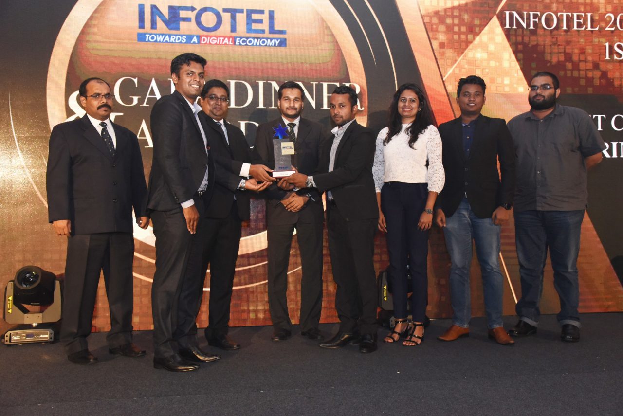 Image 2-Arimac Digital team receiving the most Creative Stall Award at the INFOTEL Awards 2018