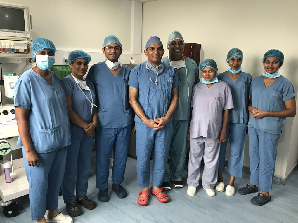 The cardiac team who performed the surgery including Dr. Anand Ragunathan(middle-left) and Dr. Kesava Dev (middle)