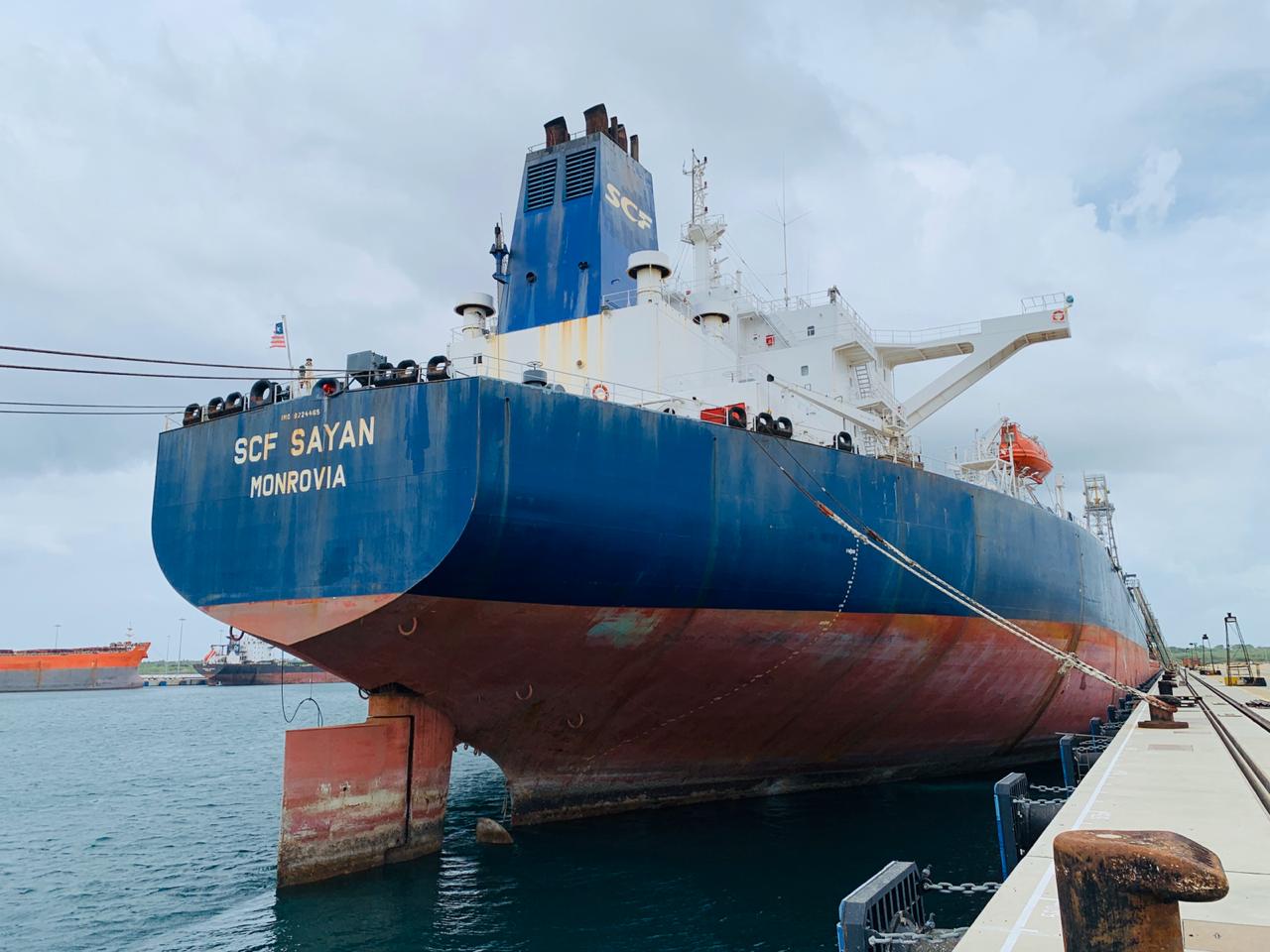 Vessel SCF SAYAN docked at the Hambantota International Port -