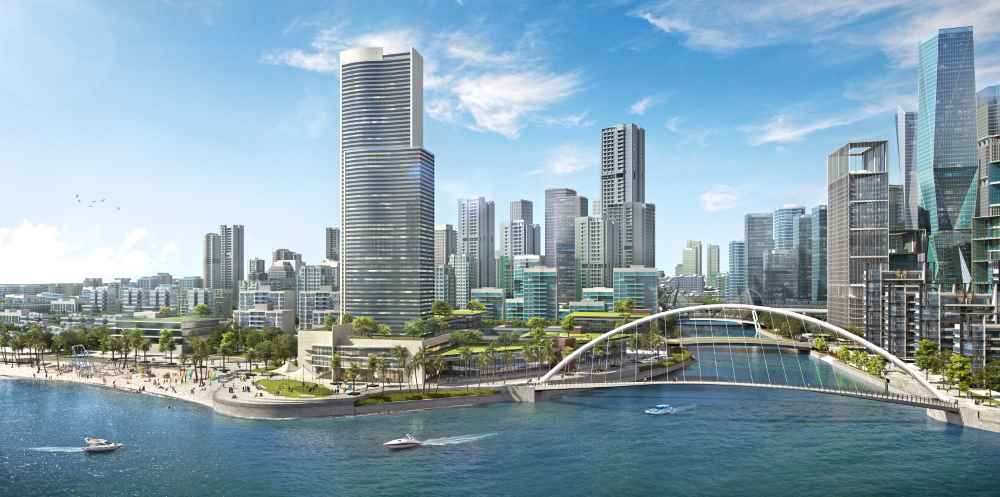 1. Port City Colombo -- Close-up shot of Marina Promenade and Financial District (LBN)