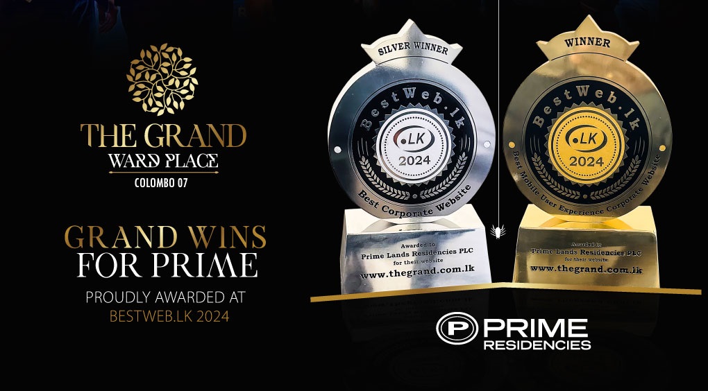 Image - Prime Lands Residencies PLC ‘The Grand Ward Place’ website shines with dual wins at 14th BestWeb.lk 2024 Competition