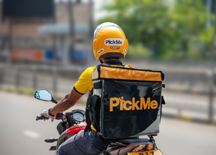 A PickMe delivery rider on rounds