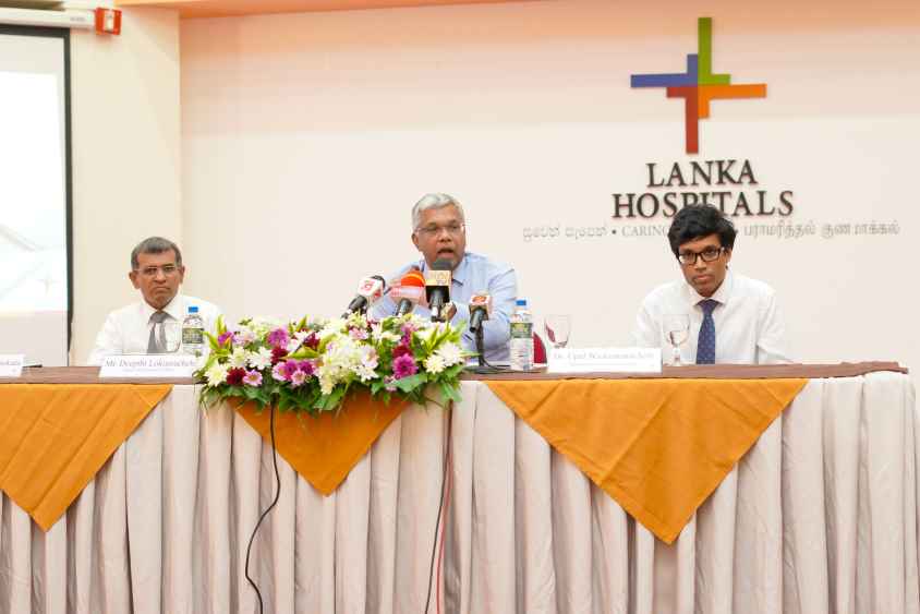 Pic#1 - L to R Dr. Lasantha Karunasekara. DyCEO - DMS, Deepthi Lokuarachchi - Group Chief Executive Officer & Dr. Upul Wickramarachchi, Resident Consultant Cardiologist - Lanka Hospitals (LBN)